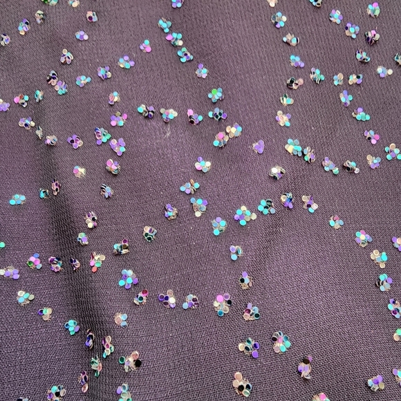 REGGIO Dress Vintage Gown Beaded Purple Maxi Colorful Rhinestone Covered Fabric - Picture 11 of 13